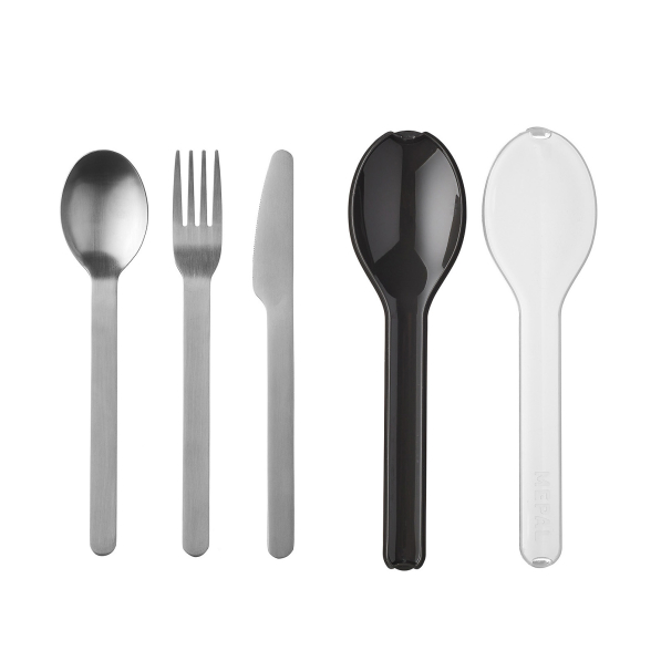 MEPAL Ellipse Nordic Black 3 szt. - komplet sztućców na 1 osobę ze stali nierdzewnej w etui