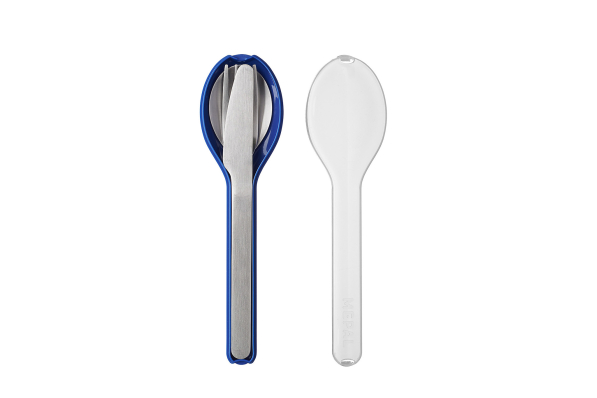 MEPAL Ellipse Vivid Blue 3 szt. - komplet sztućców na 1 osobę ze stali nierdzewnej w etui