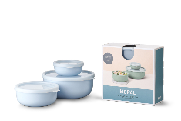 MEPAL Lumina Nordic Blue 3 szt. - miski kuchenne z pokrywkami