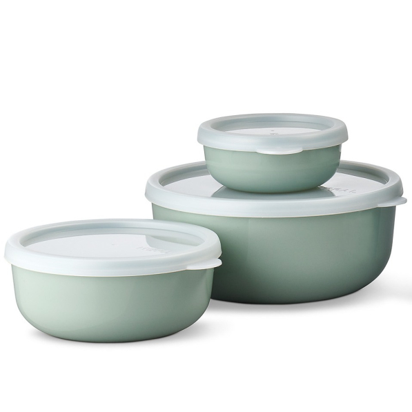 MEPAL Lumina Nordic Sage 3 szt. - miski kuchenne z pokrywkami