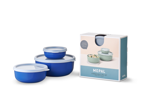 MEPAL Lumina Vivid Blue 3 szt. - miski kuchenne z pokrywkami