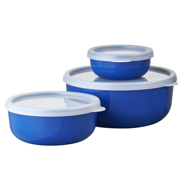 MEPAL Lumina Vivid Blue 3 szt. - miski kuchenne z pokrywkami