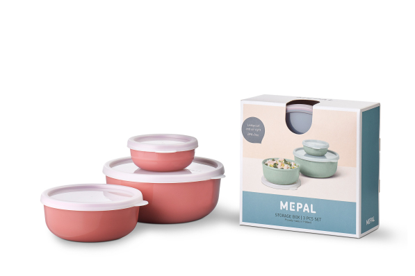 MEPAL Lumina Vivid Mauve 3 szt. - miski kuchenne z pokrywkami