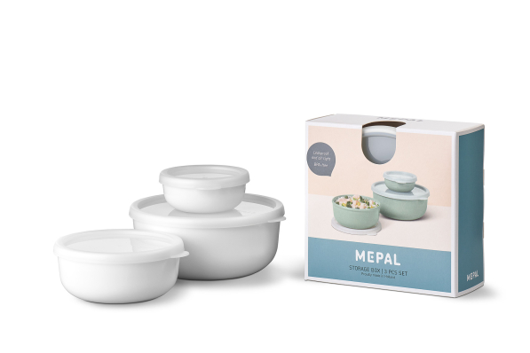 MEPAL Lumina White 3 szt. - miski kuchenne z pokrywkami
