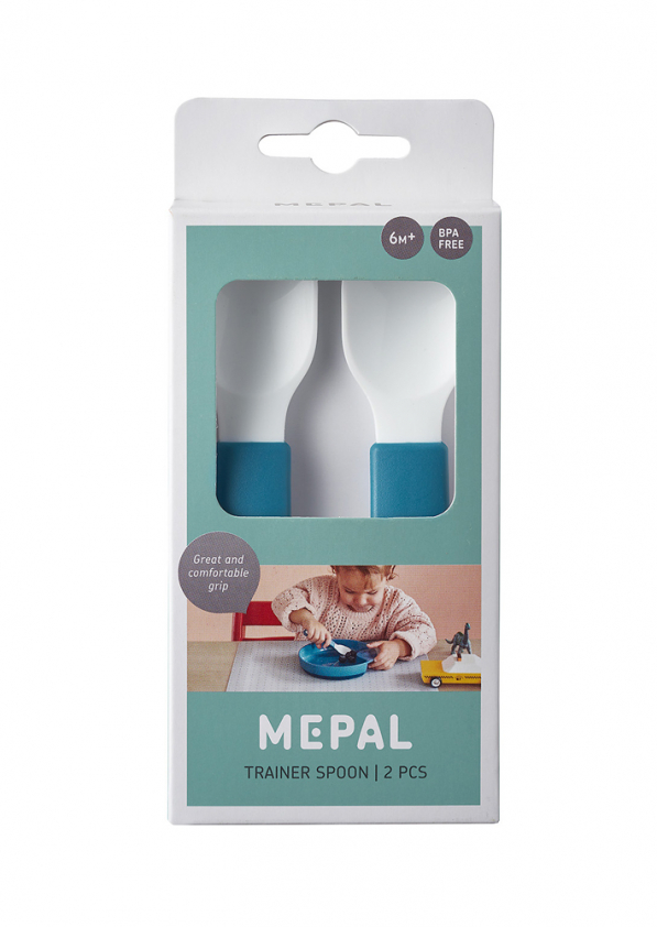 MEPAL Mio Deep Blue 2 szt. granatowe - łyżeczki dla dzieci i niemowląt plastikowe