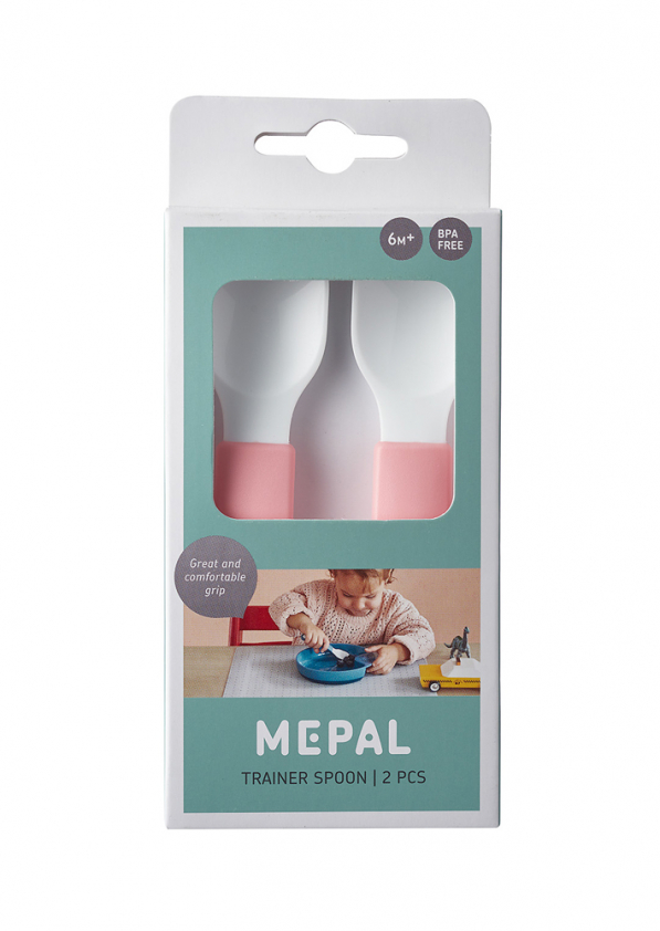 MEPAL Mio Deep Pink 2 szt. różowe - łyżeczki dla dzieci i niemowląt plastikowe