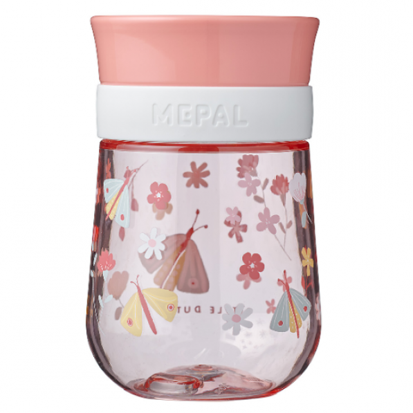 MEPAL Mio Flowers And Butterflies 300 ml różowy - kubek do nauki picia dla dzieci plastikowy