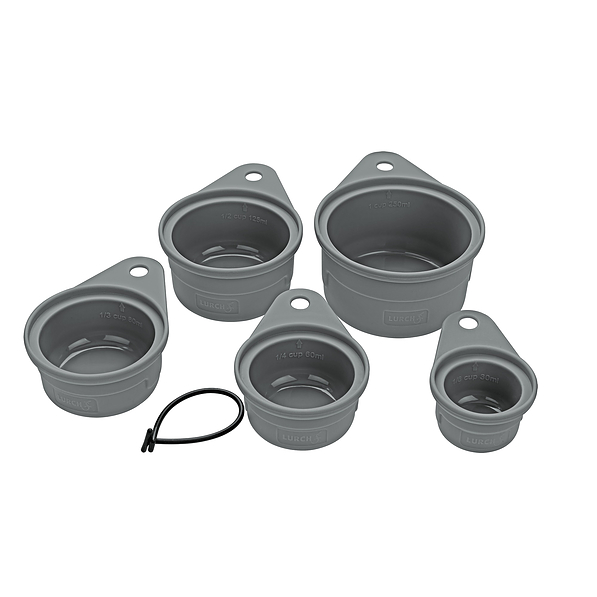 LURCH Flexi Cups 5 szt. szare - miarki kuchenne silikonowe