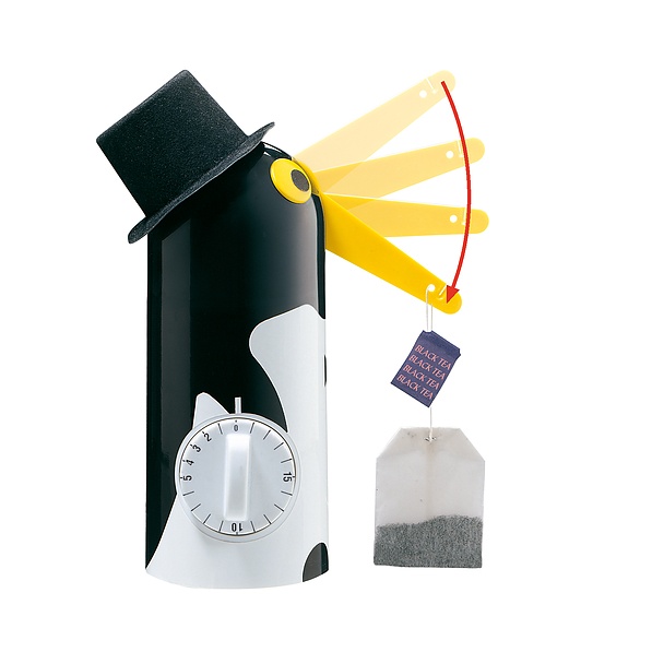 KUCHENPROFI Tea Boy Pingwin czarny – minutnik do parzenia herbaty plastikowy