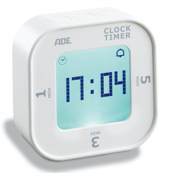 ADE Clock Timer biały - minutnik kuchenny plastikowy z magnesem