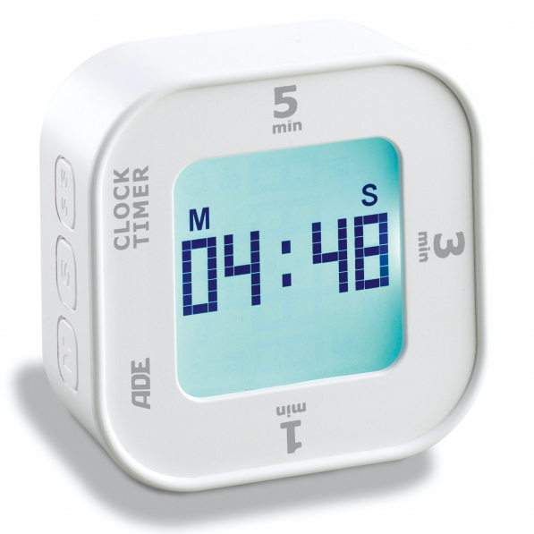 ADE Clock Timer biały - minutnik kuchenny plastikowy z magnesem