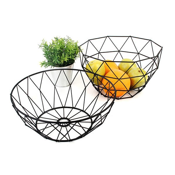 Kosz na owoce druciany metalowy CEDRIC BASKET CZARNA 27 X 26 cm