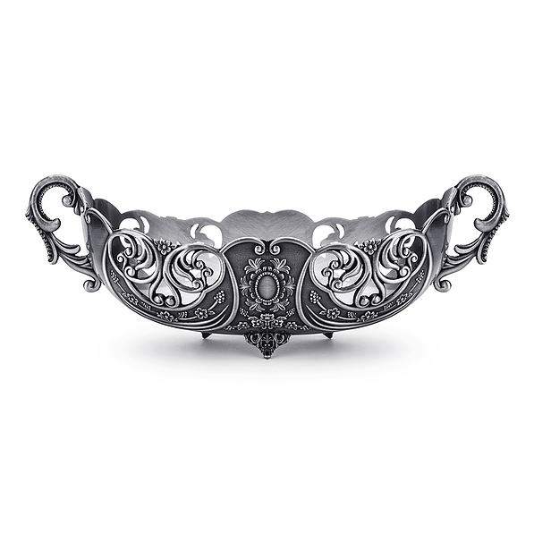 Misa dekoracyjna platerowana ANNABELLE POSTARZANE SREBRO 13,5 x 33,5 cm