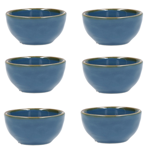 Miseczki do dipów i na przekąski kamionkowe ROSE TULIPANI CONCERTO BLU AVIO 7 cm 6 szt.