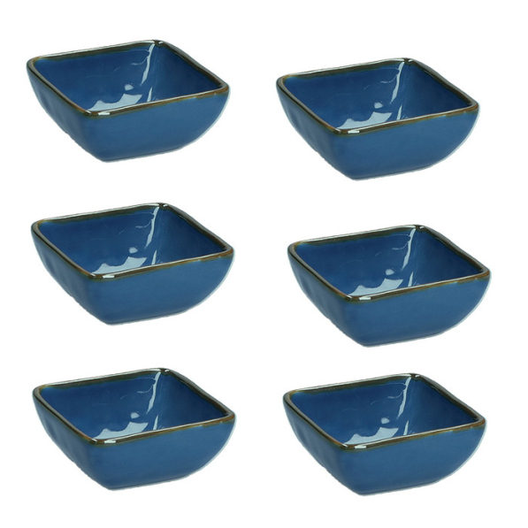 Miseczki do dipów i na przekąski kamionkowe ROSE TULIPANI CONCERTO BLU AVIO 8 cm 6 szt.