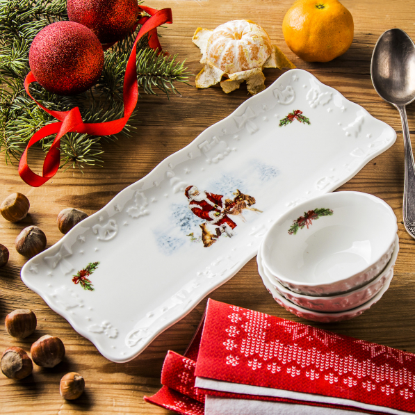 Miseczki do dipów i na przekąski porcelanowe na podstawce EASY LIFE CHRISTMAS CAROL 3 szt.