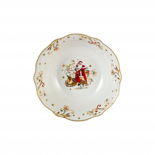 Miseczka / Salaterka świąteczna porcelanowa MIKOŁAJ I RENIFER 23,5 cm