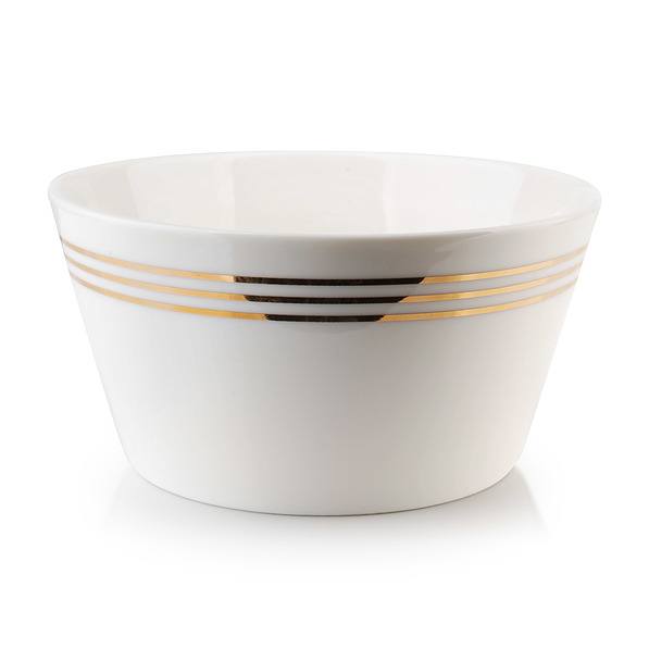 Miska / Salaterka porcelanowa AFFEK DESIGN MIRELLA GOLD BIAŁA 0,58 l 