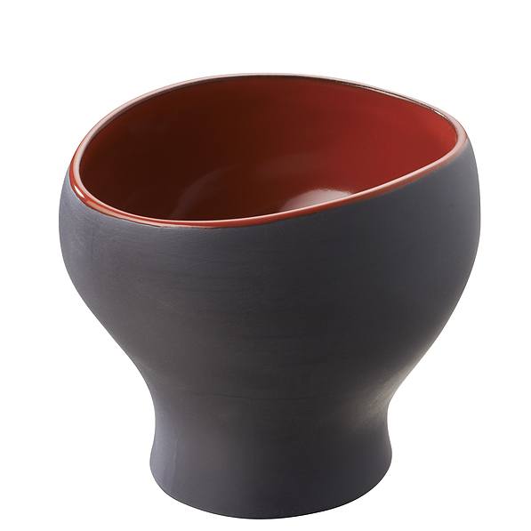 REVOL Likid 450 ml czarno czerwona - miska / salaterka porcelanowa