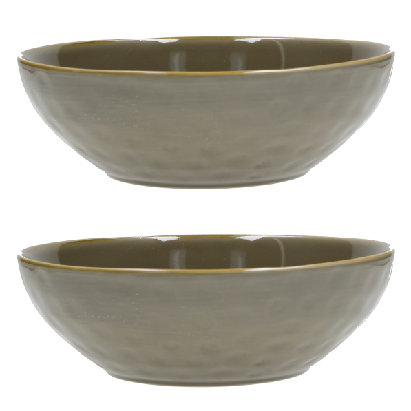 Miski do sałatki kamionkowe ROSE TULIPANI CONCERTO GRIGIO TORTORA 26 cm 2 szt.