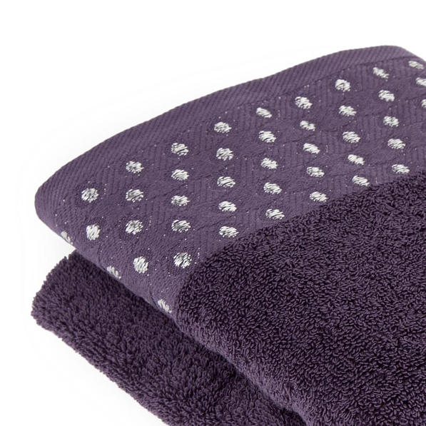 MISS LUCY Sanura 50 x 90 cm fioletowy - ręcznik łazienkowy bawełniany 