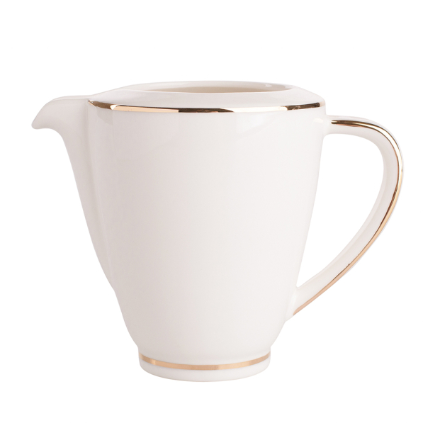 Mlecznik / Dzbanek do mleka porcelanowy MARIAPAULA NOVA ECRU ZŁOTA LINIA 300 ml