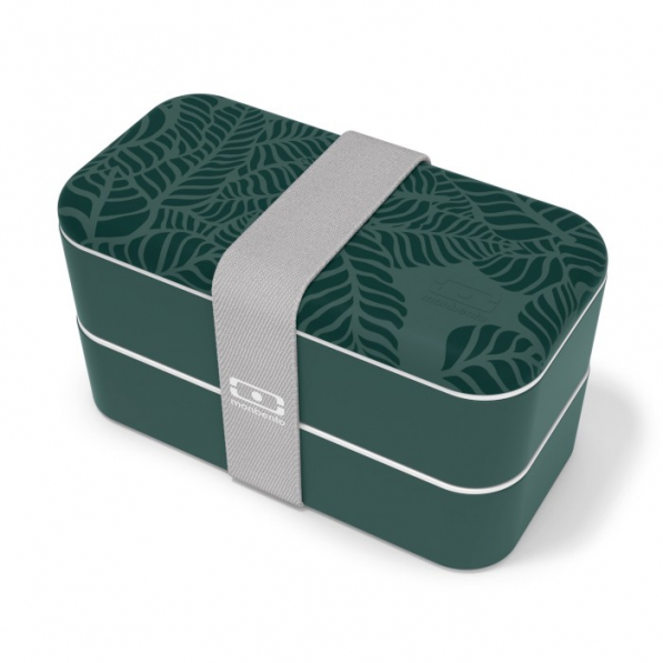 MONBENTO Bento Original Graphic Jungle 1 l ciemnozielony - lunch box dwukomorowy plastikowy 
