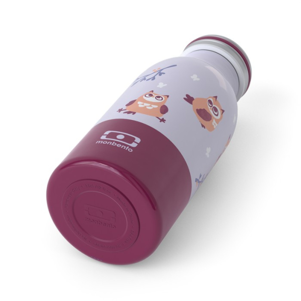 MONBENTO Cooly Graphic Owl 0,35 l - termos / butelka termiczna dla dzieci ze stali nierdzewnej