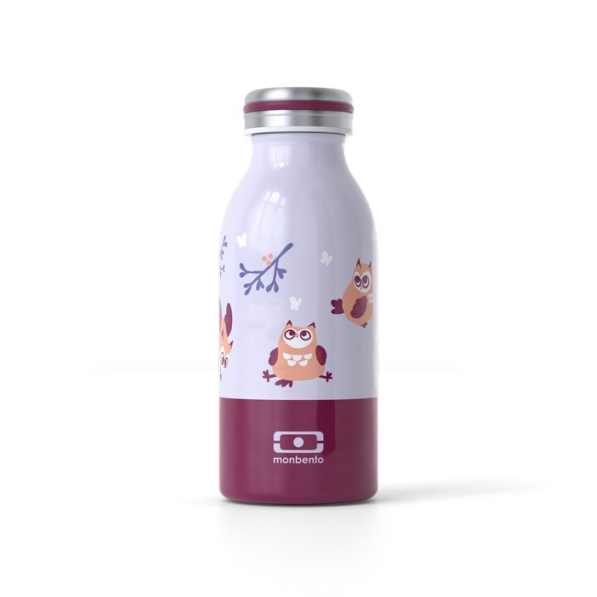 MONBENTO Cooly Graphic Owl 0,35 l - termos / butelka termiczna dla dzieci ze stali nierdzewnej