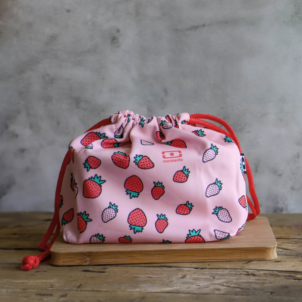 MONBENTO Pochette Strawberry 19 x 10 cm różowa - torba na lunch poliestrowa