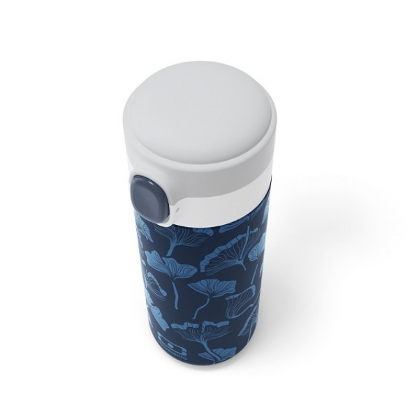MONBENTO Pop Graphic Blue Ginco 0,36 l granatowy - kubek termiczny ze stali nierdzewnej