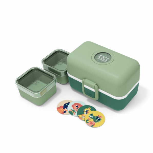 MONBENTO Tresor Green Forest 0,8 l - lunch box / śniadaniówka plastikowa