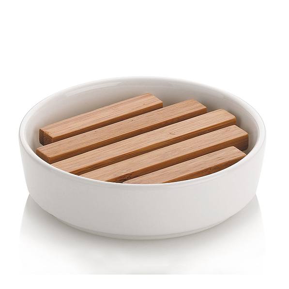 Mydelniczka ceramiczna KELA NATURA BIAŁA