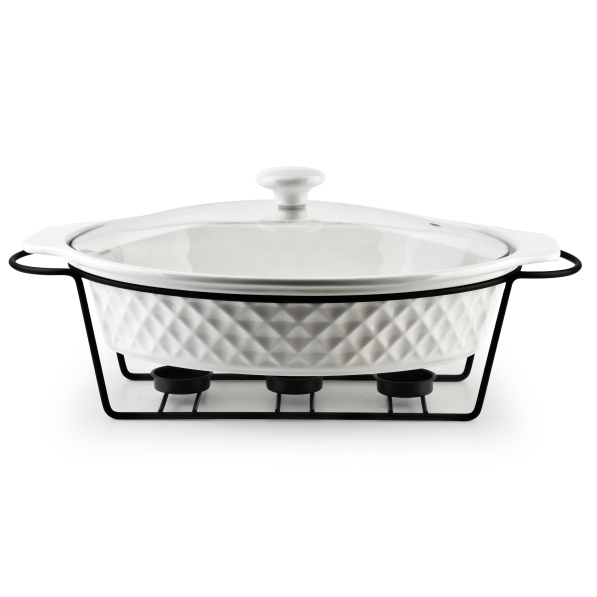 Naczynie ceramiczne z pokrywką i podgrzewaczem COOKINI MODERN KITCHEN 2,6 l