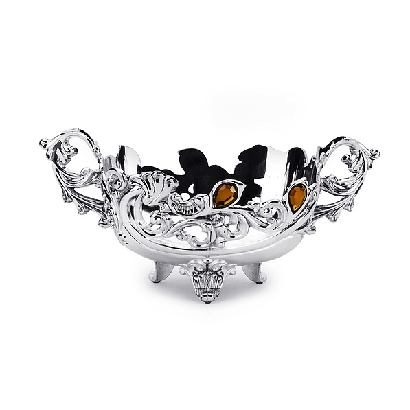 Naczynie dekoracyjne platerowane FLORAL ORNAMENT SREBRNE