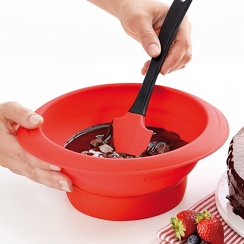 LEKUE Choco czerwone - naczynie do rozpuszczania czekolady w kąpieli wodnej silikonowe