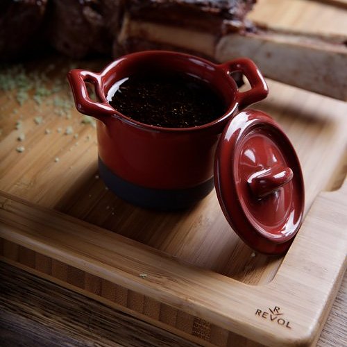REVOL Belle Cuisine Eclipse 50 ml czerwone – kokilka / naczynie do zapiekania porcelanowe