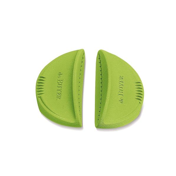 DE BUYER Twisty 2 szt. zielone - nakładki na uchwyty garnków silikonowe