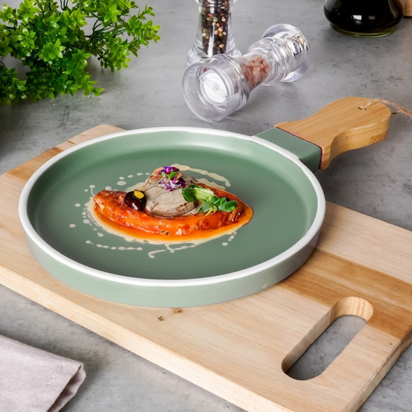 NAVA Terrestrial 21,5 cm czarny - talerz do serwowania przekąsek porcelanowy