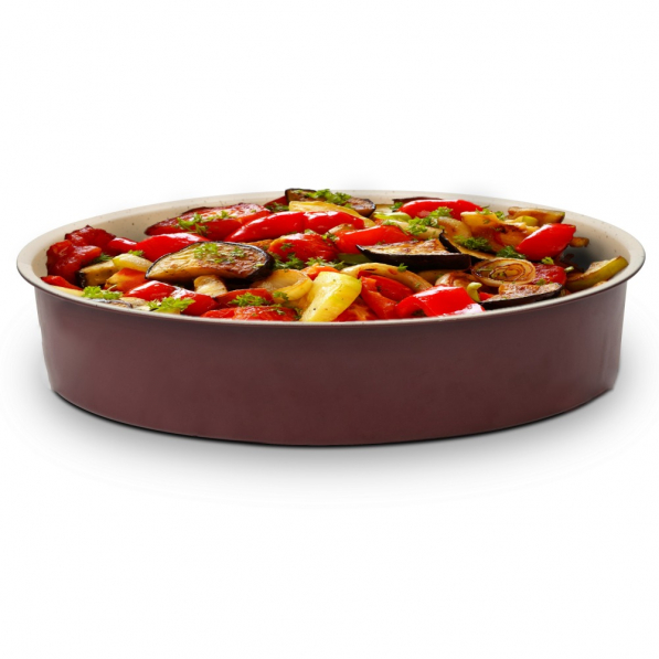 NAVA Terrestrial 32 cm bordowa - forma do pieczenia ciasta ze stali węglowej