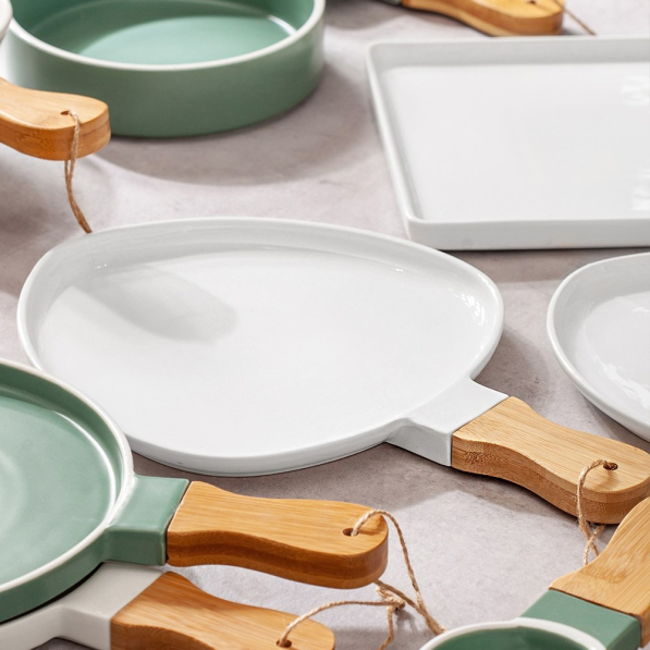 NAVA Terrestrial 39,5 x 25,5 cm - talerz do serwowania przekąsek porcelanowy
