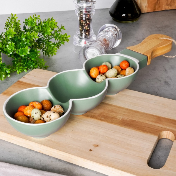 NAVA Terrestrial 40,5 x 10 cm - miseczka do dipów i na przekąski porcelanowa