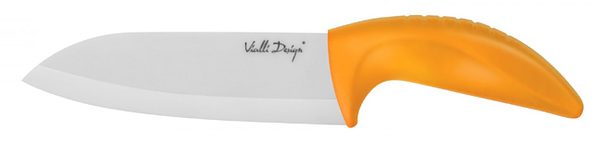 VIALLI DESIGN Orange pomarańczowy 14 cm - nóż Santoku ceramiczny