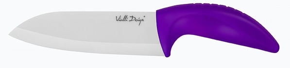 VIALLI DESIGN Violet fioletowy 14 cm - nóż Santoku ceramiczny