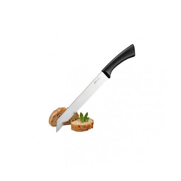 GEFU Senso 21 cm czarny - nóż do krojenia chleba i pieczywa ze stali nierdzewnej