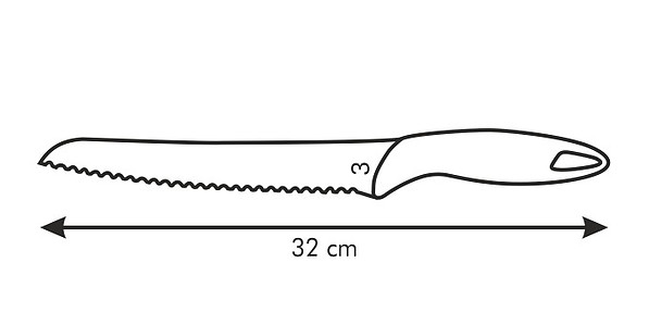 TESCOMA Presto 20 cm granatowy - nóż do krojenia chleba i pieczywa ze stali nierdzewnej