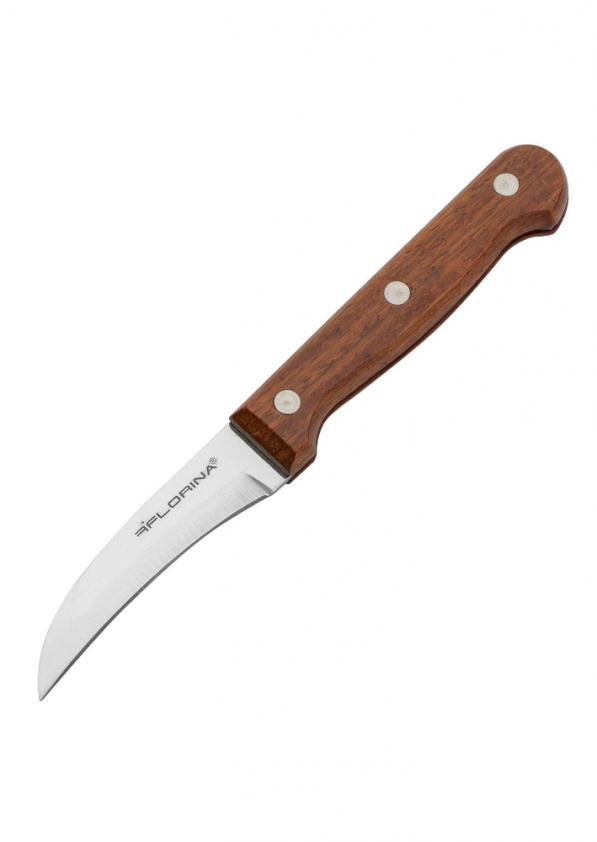 Nóż do obierania warzyw i owoców ze stali nierdzewnej FLORINA WOOD BENT 7 cm