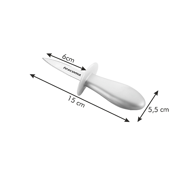 TESCOMA Presto 6 cm biały - nóż do ostryg ze stali nierdzewnej