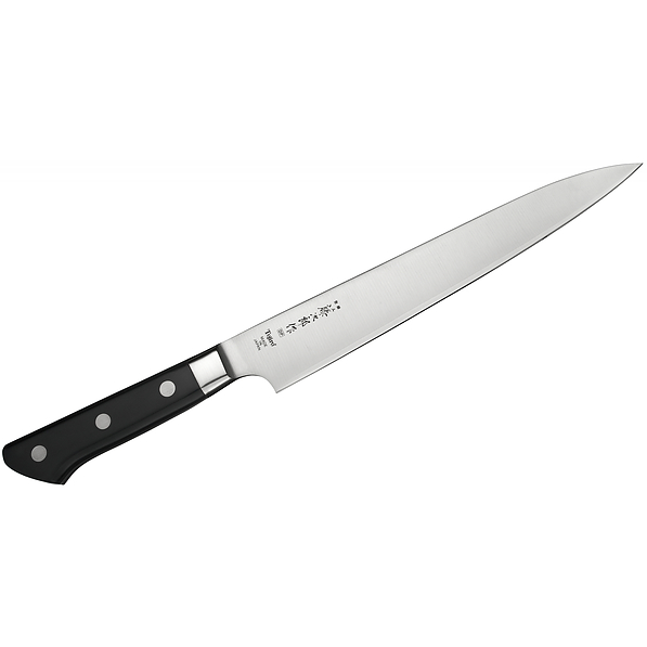 Nóż do wędlin ze stali nierdzewnej TOJIRO DP3 CZARNY 21 cm