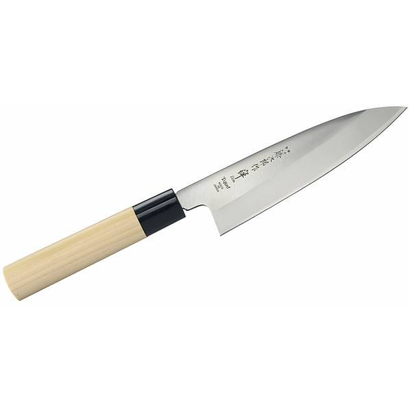 Nóż japoński Deba do filetowania ze stali nierdzewnej TOJIRO ZEN DĄB AZJA KREMOWY 15,5 cm